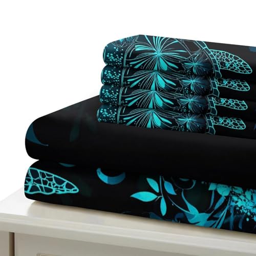 Housse de couette 3D tortue marine avec fermeture éclair résistante douce - 7