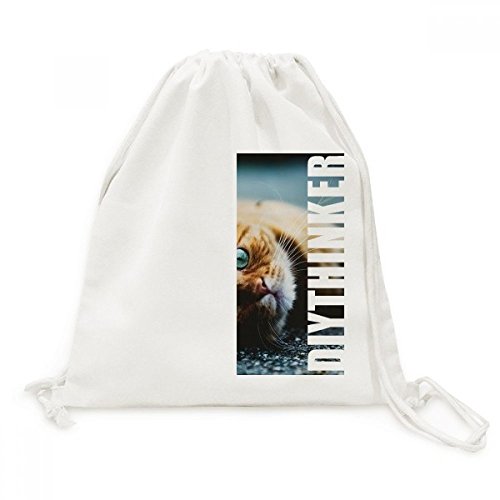 Sac à dos cordon chat en toile sac de voyage léger avec imprimé animal