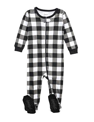 Image of Leveret Kids Pajamas Baby Boys Girls Footed Pajamas Sleeper 100% Cotton Plaids (Size 6-12 Months-5 Toddler)