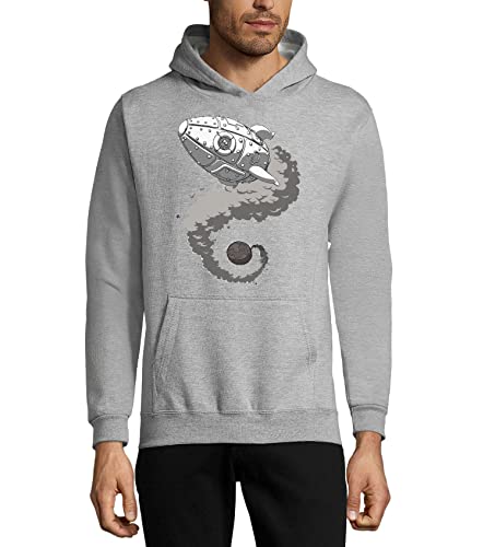 Sweat à capuche Alien Leaving Earth gris un cadeau original