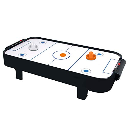 ONE250 Air Hockey Pushers and Orange Air Hockey Pucks, Goal Handles Paddles Replacement Accessories for Game Tables (4 Striker, 4 Puck Pack) (White & Orange)