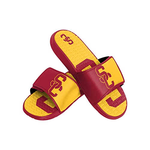FOCO USC Trojans NCAA Mens Colorblock Big Logo Gel Slides - S