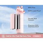 26 oz Insulated Water Bottle with 2-in-1 Straw and Spout Lid, Keep Cold 24H, Leak-Proof, Fits in Car Cup Holder, Stainless Steel Water Bottle for Sports, Travel, and School (Cotton Candy) - Image 4