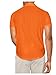 WDIRARA Men's Hollow Out Button Down Shirts Summer Collared Neck Short Sleeve Shirts Orange Small