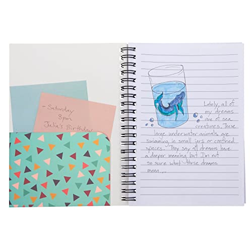 Paper Junkie 6 Pack 5X7 Notebooks Spiral Bound With Pocket, Lined B6 Journals With Elastic Closure For School, Work, 6 Graphic Designs #TOP4