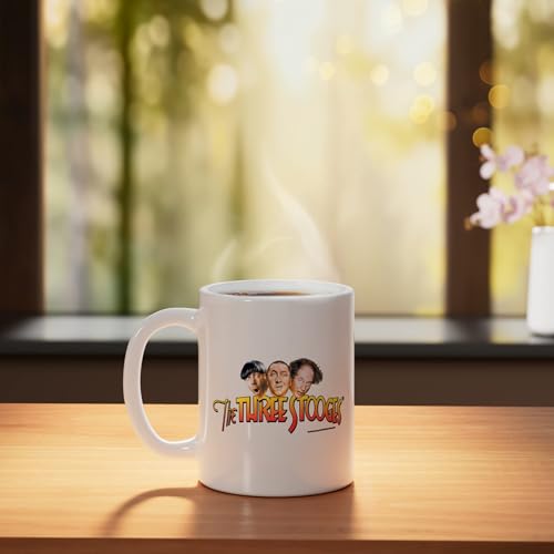 Taza cerámica The Three Stooges 11 onzas blanca miniatura 3