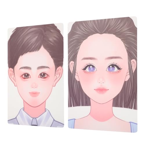 DIYEAH Tablero de Práctica de Pintura Facial Lavable y Reutilizable, Molde de Maquillaje Facial en Pet, 2 Piezas (hombre y Azul), Herramienta para Entrenamiento de Pintura y Arte