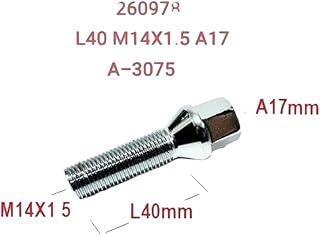 مسمار اطارات سيارات مقاس 14x1.5 صلب كربون عدد 5 قطع سن خشن طول السن 40 ملم