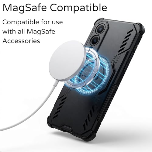 Image of ShieldTech Back Cover Case for Samsung Galaxy S25 Edge 5G | 360 Protection Mobile Phone Case | Mag-Safe | Samsung Galaxy S 25 Edge Back Cover | Samsung Galaxy S25Edge 5+G - Black TPU + PC