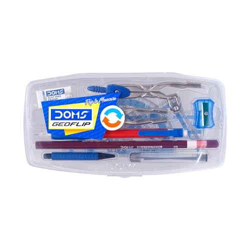 Image of DOMS GEOFLIP GEOMETRY BOX | DRAWING MATHEMATICAL INSTRUMENTS | IN FLIP COMPARTMENT WITH MECHANICAL PENCIL & EXTRA LEADS