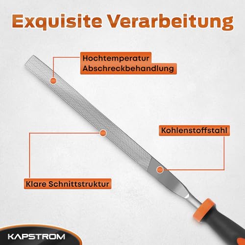 KapStrom Nadelfeilen-Set, 6 Nadelfeilen für Holz, Metall, Kunststoff und Schmuck, inklusive kleiner runder, halbrunder, quadratischer, dreieckiger, flacher und flacher Spitzfeilen