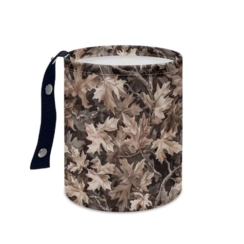 Image of Car Trash Can Camo Hunting Forest Collapsible Hanging Portable Dustbin Bin Waste Basket for Men Women Car Accessories Interior Small Trash Can for SUV Trucks