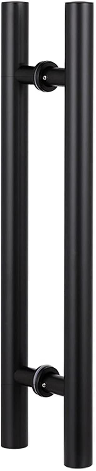 CWCQGH Door Handle Sliding Barn Door Handle Stainless Steel Modern Push-Pull Lever Handle Double Sided H Shape,Matte Black-120Cm/47Inch