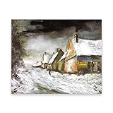  GEILEX Maurice de Vlaminck Célèbre Impressions Sur Toile. Reproduction d\'art sur toile Village enneigé. Tableaux d\'art mural de décor à la maison 30x40cm (11.8x15.7in) sans cadre