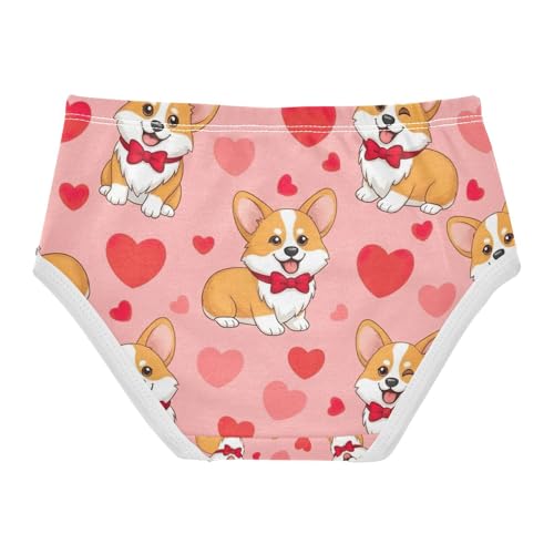 Toddler Girl Panties, Cute Dogs Red Bow Ties Girls Cotton Underwear, 2–8 Years2