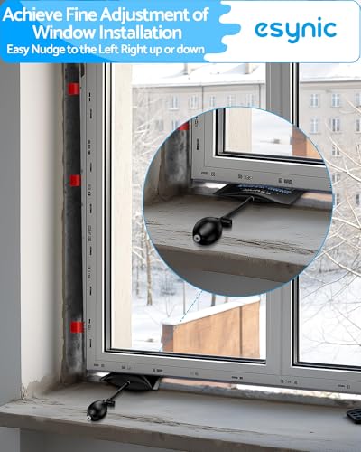 Image of eSynic 4 Pack Air Wedge Bags Kit with 8 Wedges-Up to 10000 Using Times | 300lbs Load-bearing Durable TPU Air Bags Lifting Tool with Quick-Release Valve-2.4 inch Lift Height-for Door /Window Install