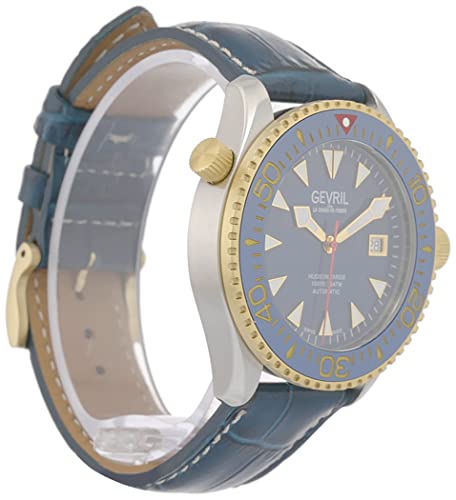 Gevril Hudson Yard Men's Swiss Automatic Watch, Genuine Italian Leather Strap3