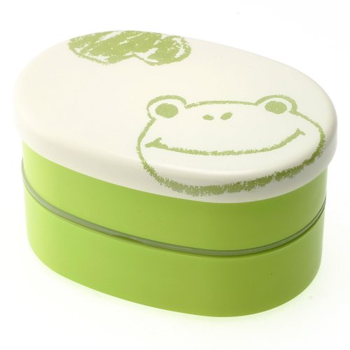 Kotobuki 2-Tiered Bento Box, Green Frog Sketch