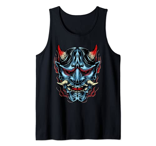 Oni Demon Mask Tank Top, Black