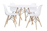 mesa de cocina redonda extensible ikea Conjunto de comedor con diseño de inspiración Nórdica, excelente solución de mesa y 4 sillas inspirados en los diseños de Charles & Ray Eames
