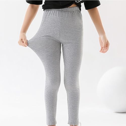 Moonker Girls Solid Color Bottom Pants Trendy Elastic Waist Soft Stretchy Lightweight Skinny Pants Pajamas Pants4