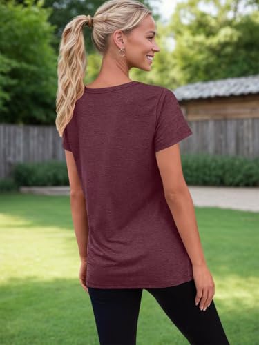3 Pack Women's T Shirts Short Sleeve Basic Tees, 2025 Spring Summer Clothing V Neck Casual Tops Trendy Outfits4