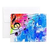 CafePress Colorful Music Notecards (Set Of 20) 4.25' x 5.5' Notecards 10 Pack