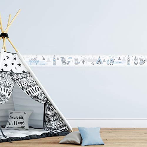 Bordo adesivo da parete, con motivo di indiani
