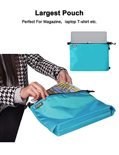 GOX 3 Pack Travel Toiletry Bag for Men Carry On Packing Organizer Zipper Pouch Portable Cosmetic Pouch Accessory Document Electronics (Blue)2