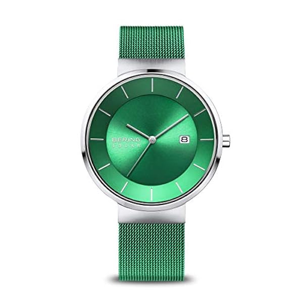 BERING herr analog solklocka med rostfritt stål armband 14639-Charity