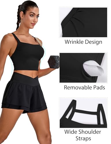 BMJL Women's Workout Tank Top with Built-in Bra Backless Crop Athletic Top for Yoga, Gym & Sports3