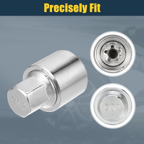 Image of uxcell 1 Set 302 Wheel Lock Lug Nut Anti Theft Lug Nut Screw Removal Socket Key for Mercedes Benz Wheel Lock Key with Protector Nut Socket