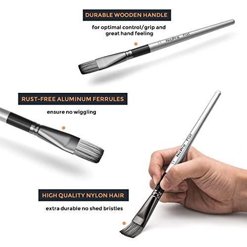 Nicpro 12 Pcs Acrylic Paint Brushes Adult Art Paint Brush Set For Watercolor Oil Gouache Face Body Craft Miniatures Painting,Paintbrushes #TOP3