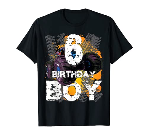 Birthday Boy 6 Years Old Monster Truck Matching Family Party Camiseta