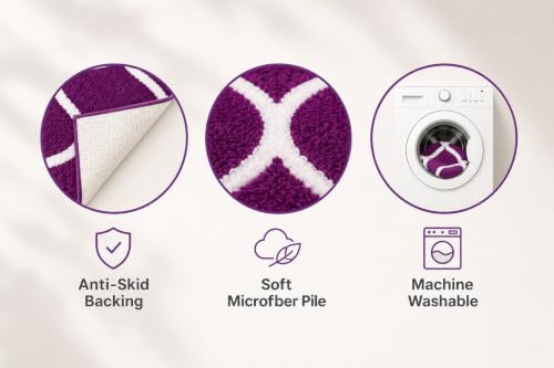 Image of Anti Skid Bedside Runner Carpet | Mat for Bedroom, Living Room, Floor and Home Decor (Purple, 2x4)