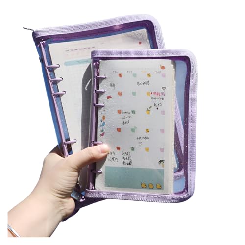 [Aishaba]2025新 シール帳 バインダー【A5/A6サイズ&6穴】透明 シール バインダー 花柄ファスナー付き 可替えカバー 軽量設計 Insスタイル 多色選択 柔らかい素材で ルーズリーフ マルチユース オフィス学用品