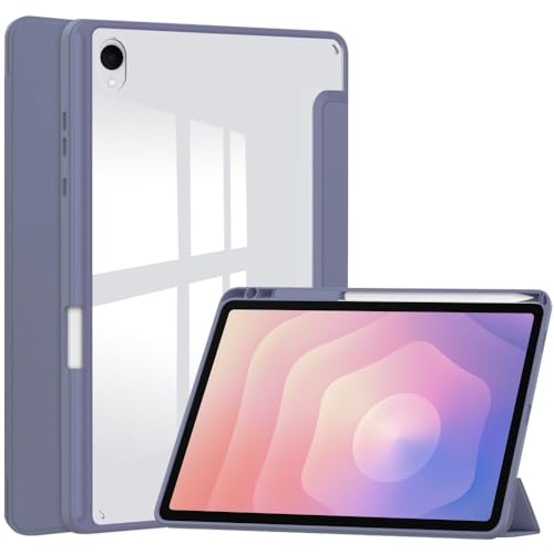 Coque Samsung Galaxy Tab S11 gris lavande pour le bureau et les trajets