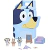 Bluey Deluxe Play & Go Toy Carrying Case, Portable Kids Toy Organizer with Play Mat, 3, 2.5 Figurines, and 6 Accessories, Small Toys for Kids Ages 3+