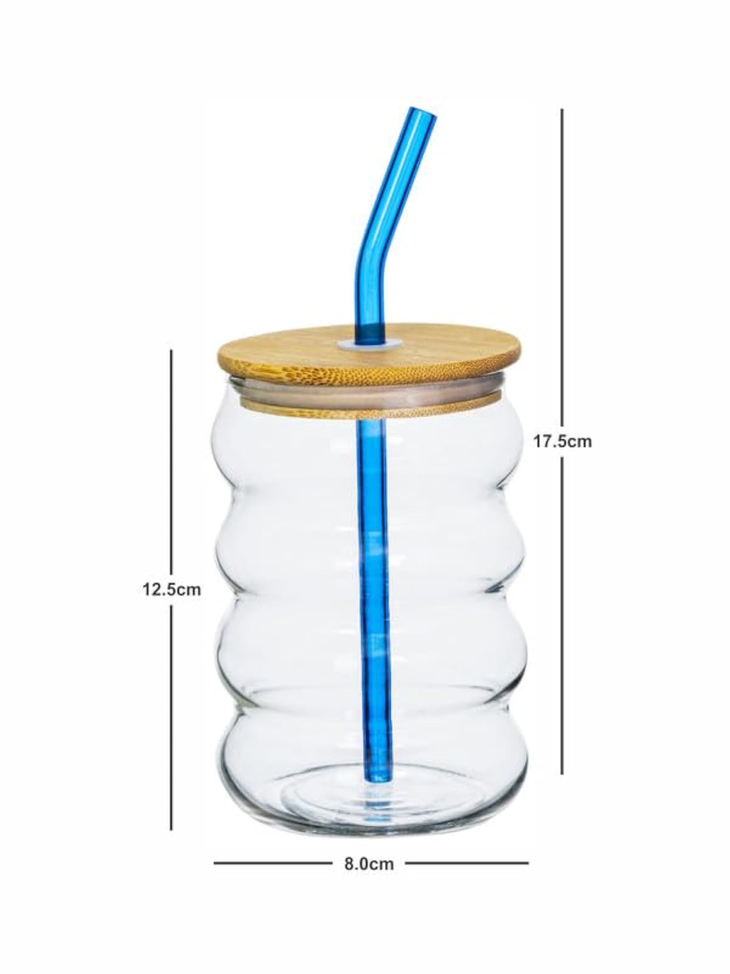 Goodhomes Borosilicate Glass Mason Jar Set, 2 Pieces