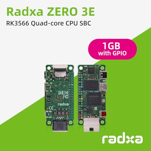 Image of Radxa Zero 3E RK3566 4-core CPU SBC, GPU, NPU, HDMI with 1080P Output, and Gigabit Ethernet Single Board Computer (Radxa Zero 3E 1GB with GPIO)