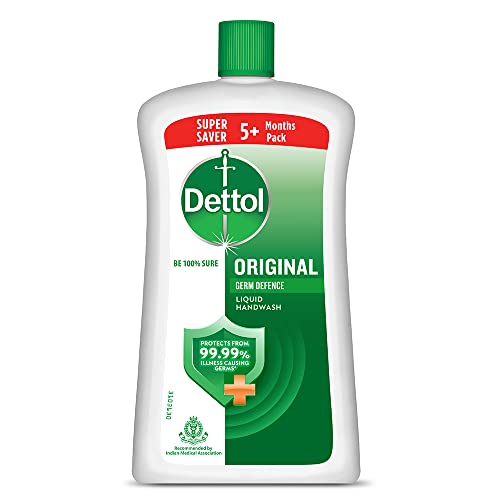 Image of Dettol Liquid Handwash Dispenser Bottle Pump (Pack of 3-200ml each) & Dettol Liquid Handwash Refill - Original Germ Protection Hand Wash- 900ml