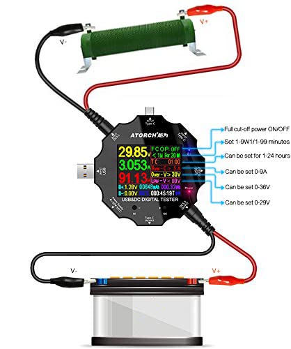 USB Tester UM34 / UM34C Multimeter Type-C Voltmeter Bluetooth Stroom Detector LCD Batterij Power Tester USB 3.0 met kleurenscherm (UM34C