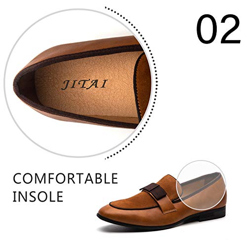 JITAI Men's Lindford Moc Toe Bit Slip-on Penny Loafer Party Shoes3