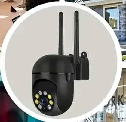 SEBLINRC WiFi Security Camera, PTZ Outdoor, 355° Pan/90° Tilt, Color Night Vision, Two-Way Audio, Motion Detection, Cloud Storage (Black)