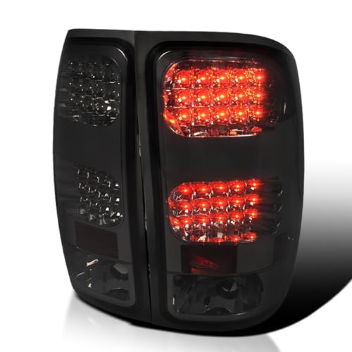 Spec-D Tuning Smoke Lens LED Tail Lights Compatible with 2007-2013 GMC Sierra 1500, 2007-2014 GMC Sierra 2500HD/3500HD, Left + Right Pair Assembly
