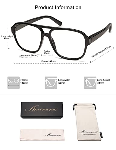 Amomoma 3 Pack Oversized Aviator Spring Hinge Reading Glasses For Women Men,Retro Blue Light Computer Reader Frame Am6081C1+C2+C3 1.5X #TOP5