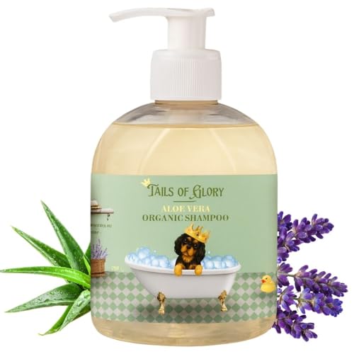Tails of Glory - Shampoing Chien Peau Sensible – Bio - À l’Aloe Vera & Eau de Lavande – Vegan & Naturel – No Paraben - Hypoallergénique- Shampoing...