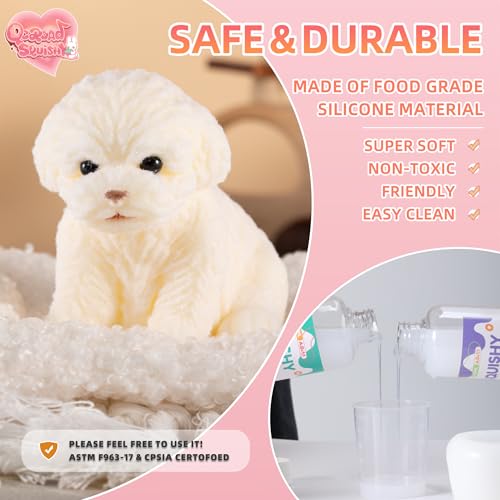 Image of Puppy Taba Dog Squishy - Ultra Soft Silicone Dog Squishy, Handmade Stress-Relief Toys for Kids & Adults, Non-Toxic Squeeze Toys for Relaxation & Sensory Play
