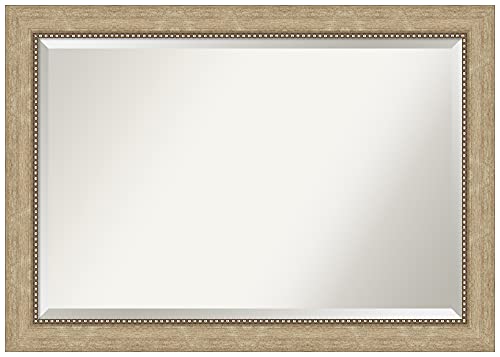Image of Amanti Art Framed Vanity Mirror | Bathroom Mirrors for Wall | Astor Champagne Mirror | Wall Mounted Mirror | Large Mirror | 29.00 x 41.00 in.
