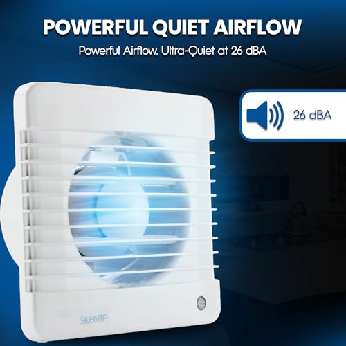 VENTS 100 Silenta MVK 100 mm Silent A Bathroom Extractor Fan Energy Saving and Quiet with Pull Cord